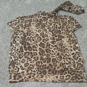 Michael Kors Leopard Print Blouse Size 4 Made In Italy